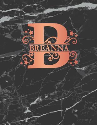 Download Breanna: Personalized Journal Notebook for Women or Girls. Monogram Initial B with Name. Black Marble & Rose Gold Cover. 8.5 X 11 110 Pages Lined Journal Paper -  file in ePub