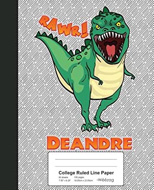 Download College Ruled Line Paper: DEANDRE Dinosaur Rawr T-Rex Notebook -  file in ePub