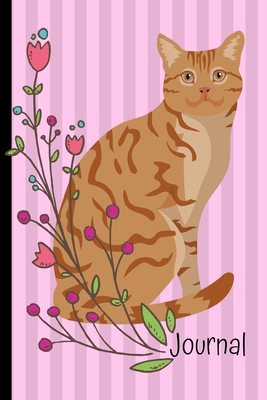 Download Journal: Orange Tabby Cat Pink Journal Lined Blank Paper Diary - Happytails Stationary file in PDF